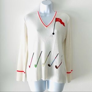 Vintage Retro Mid Century Golf Sweater L